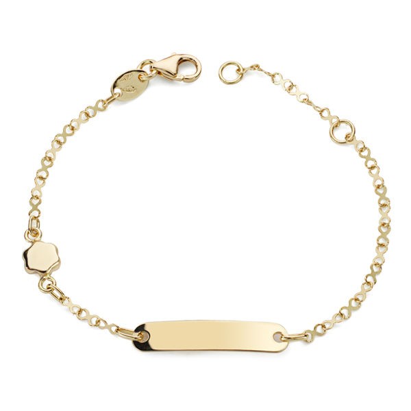 18K ESCLAVA MOTIVO FLOR 14 CM