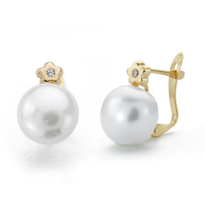 9K PENDIENTES PERLA 13X9...