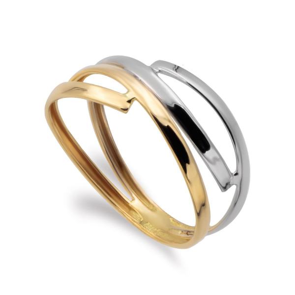 9K SORTIJA ORO BICOLOR BANDAS