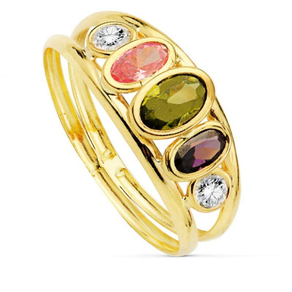 9K SORTIJA ORO AMARILLO PIEDRAS Y...