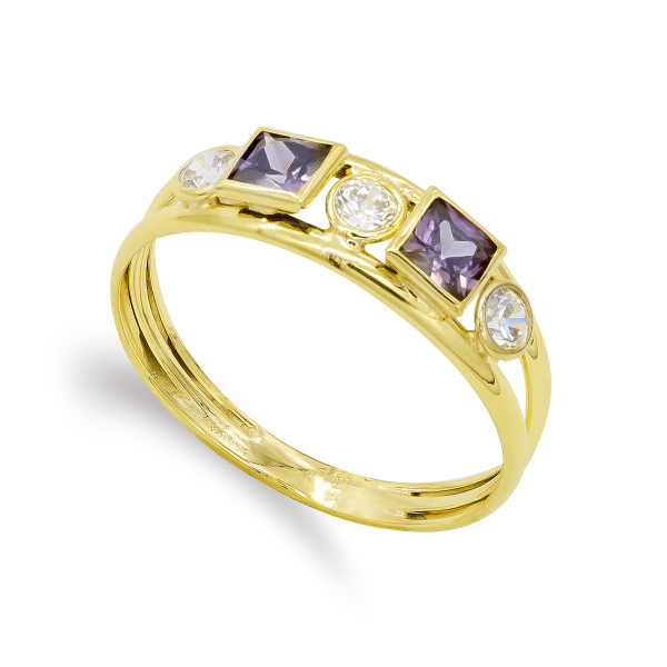 9K SORTIJA ORO AMARILLO PIEDRAS 4 MM...