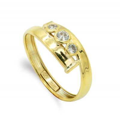 9K SORTIJA ORO AMARILLO DOS...