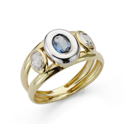 9K SORTIJA ORO BICOLOR CON...