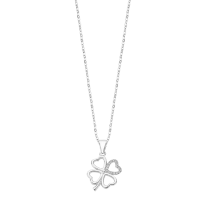 COLLAR TRÉBOL PLATA MUJER -...