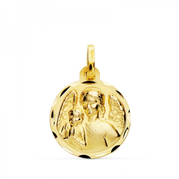 18K MEDALLA ANGEL DE LA GUARDA CON...