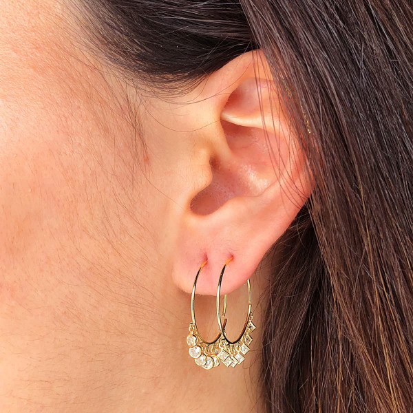 18K AROS ORO AMARILLO HILO DE 20 MM...