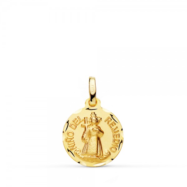 18K MEDALLA NIÑO DEL REMEDIO TALLADA...