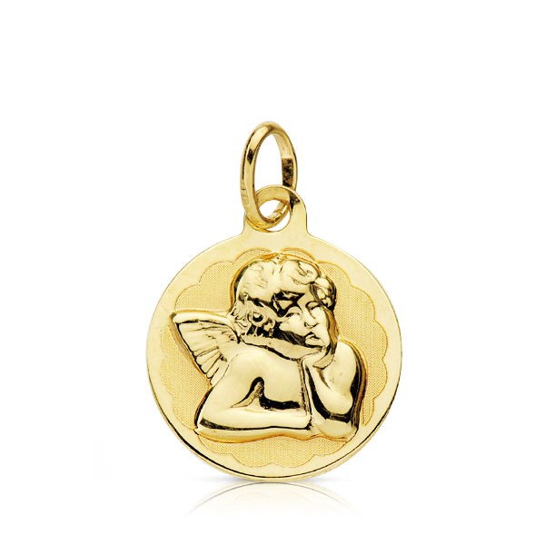 18K MEDALLA REDONDA ANGELITO BURLON...