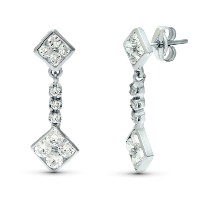 18K PENDIENTES ORO BLANCO...