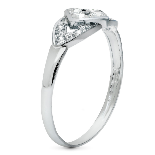 18K SORTIJA ORO BLANCO ROMBO CON...