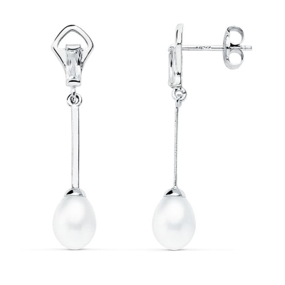 18K PENDIENTES ORO BLANCO...