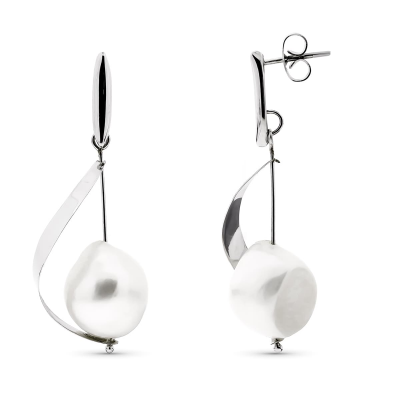 18K PENDIENTES ORO BLANCO...