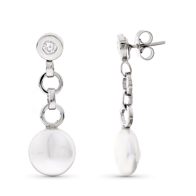 18K PENDIENTES ORO BLANCO...