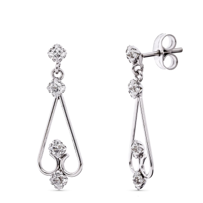 18K PENDIENTES ORO BLANCO...