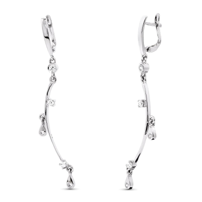 18K PENDIENTES ORO BLANCO...