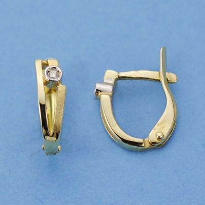 18K PENDIENTES ORO BICOLOR...
