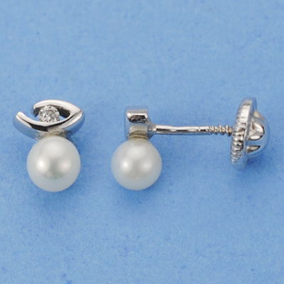 18K PENDIENTES ORO BLANCO...