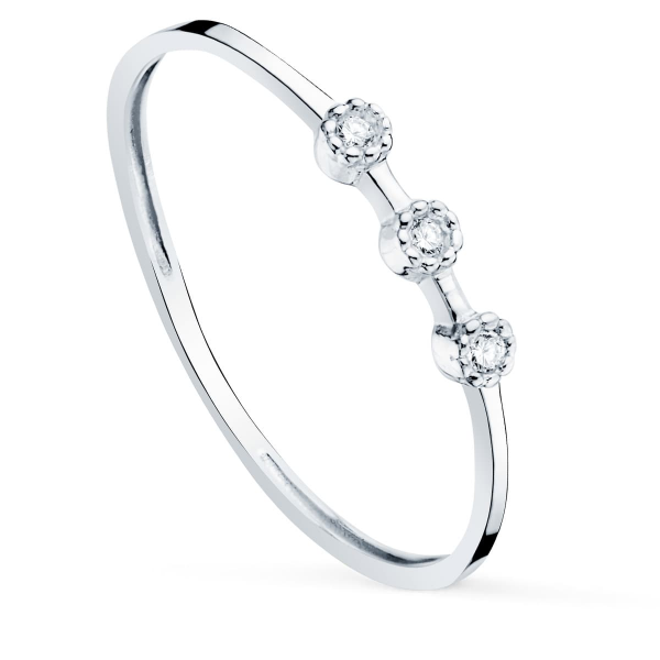 18K SORTIJA ORO BLANCO DIAMANTES...