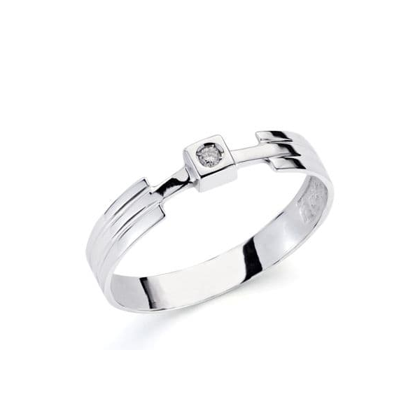 18K SOLITARIO ORO BLANCO BRILLANTE....