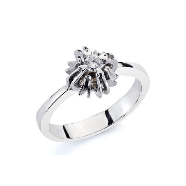 18K SOLITARIO ORO BLANCO DIAMANTE...