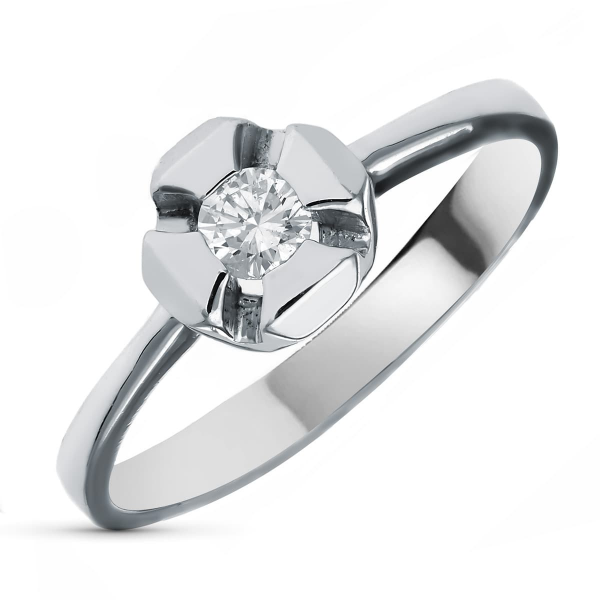 18K SOLITARIO ORO BLANCO BRILLANTE....