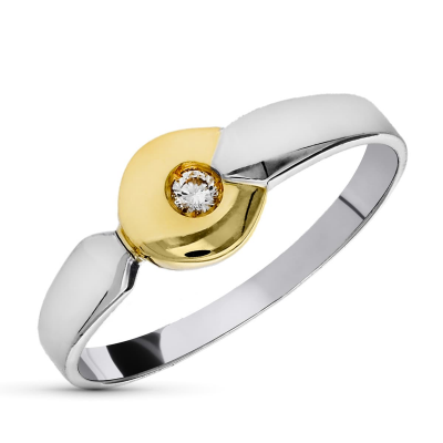 18K SORTIJA ORO BICOLOR...
