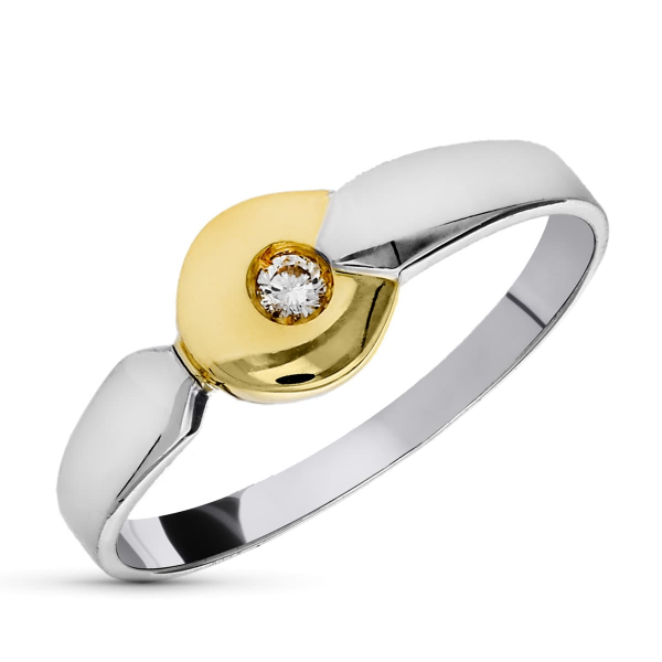 18K SORTIJA ORO BICOLOR DIAMANTE...