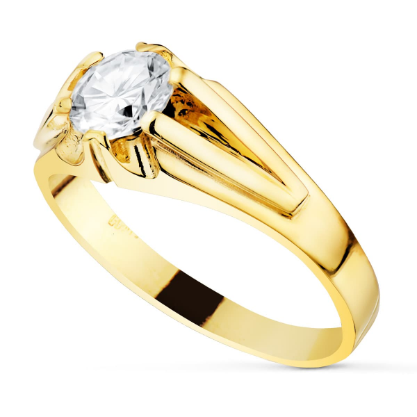 18K SOLITARIO ORO AMARILLO CABALLERO...
