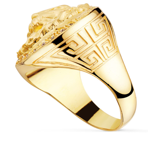 18K SELLO ORO AMARILLO LEON CON...