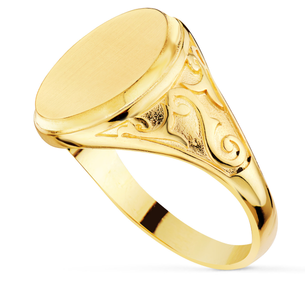 18K SELLO ORO AMARILLO CON TALLADOS...