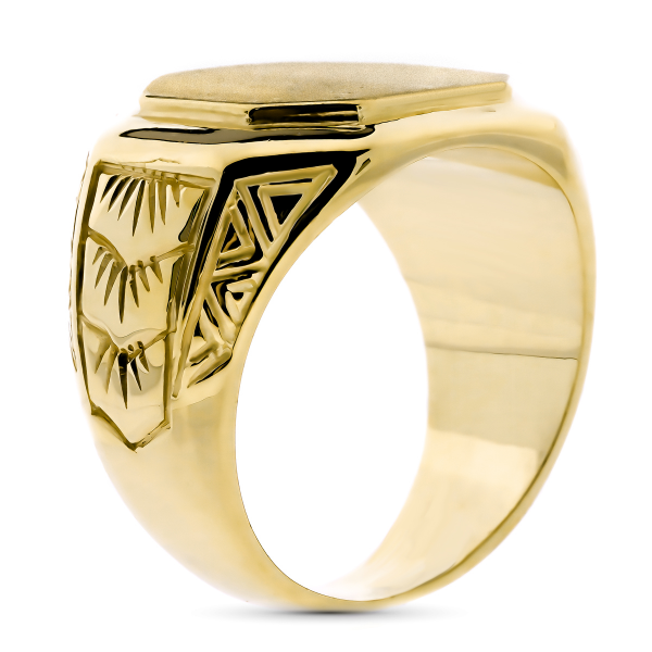 18K SELLO ORO AMARILLO CABALLERO MATE...