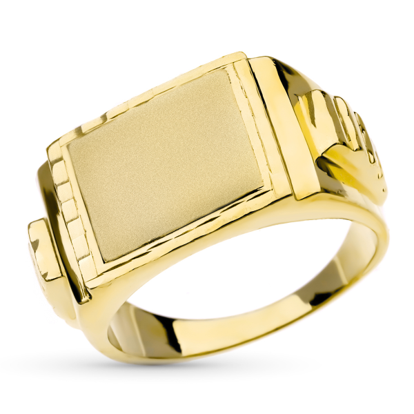 18K SELLO MACIZO CABALLERO ORO...