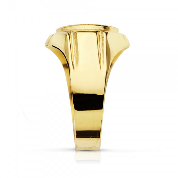 18K SELLO ORO AMARILLO CABALLERO TALLADO