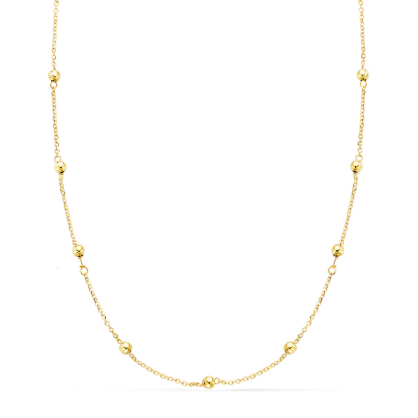 18K CADENA MACIZA FORZADA CON BOLAS...