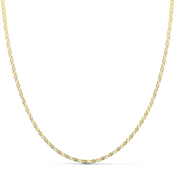 18K CADENA MACIZA DIAMANTADA 50CM 1.5 MM