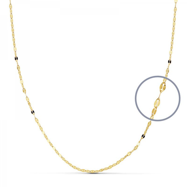 18K CADENA MACIZA DIAMANTADA 45 CM 1 MM