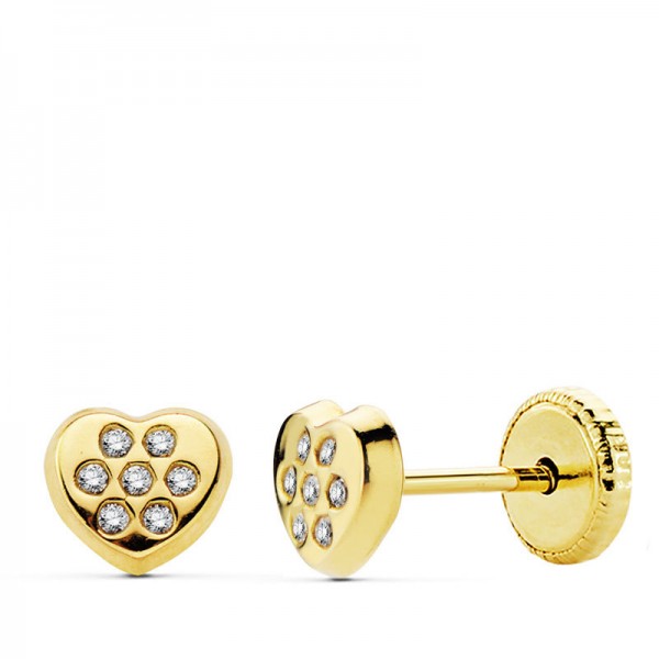 18K PENDIENTES ORO AMARILLO CORAZON...