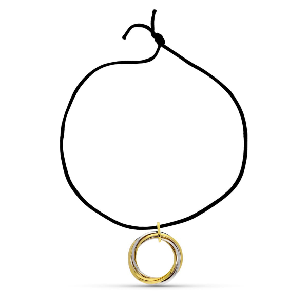 18K COLGANTE ORO BICOLOR AROS...