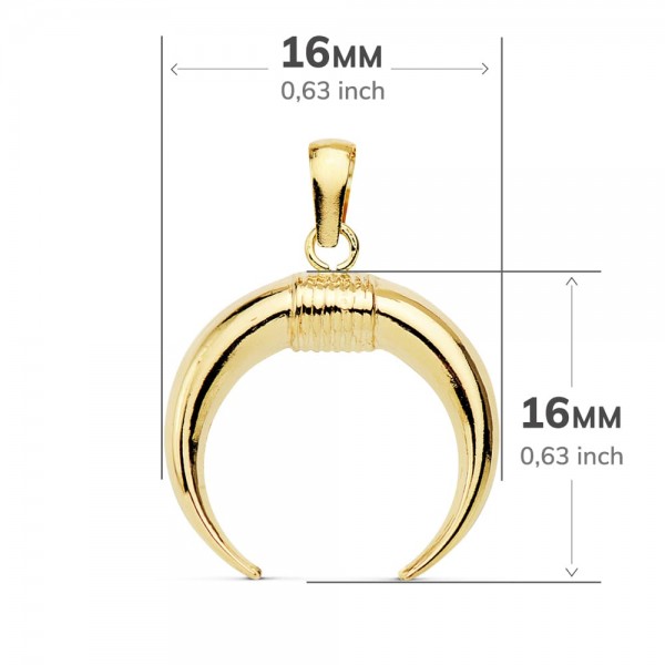 18K COLGANTE CUERNO 16X16 MM