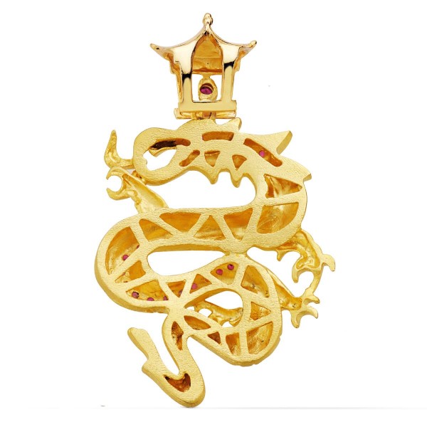 18K COLGANTE ORO AMARILLO DRAGON CON...
