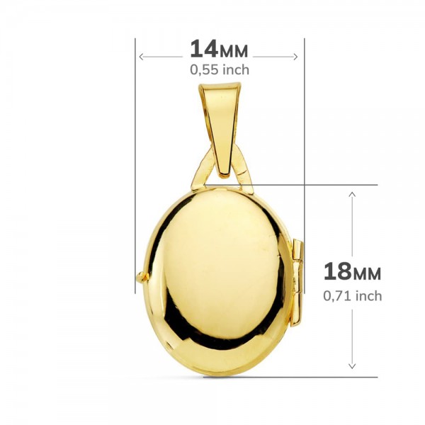 18K GUARDAPELO DIJE PORTAFOTOS OVAL...