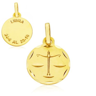 18K HOROSCOPO LIBRA 13 MM