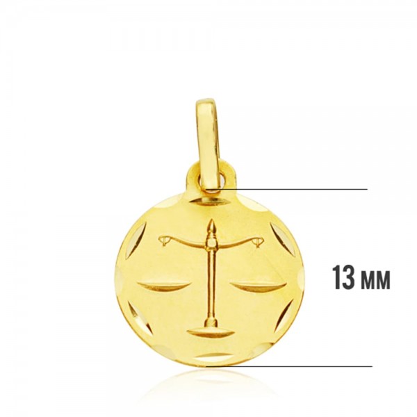 18K HOROSCOPO LIBRA 13 MM