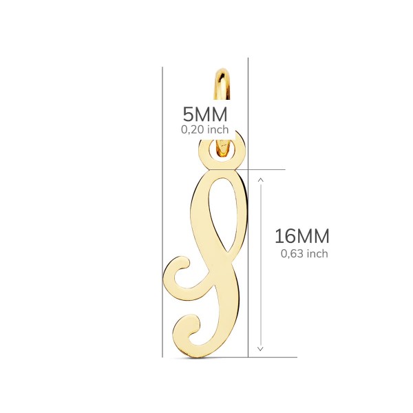 18K COLGANTE LETRA  S  16X5 MM