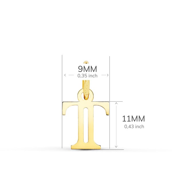 18K COLGANTE LETRA  T  . 11X9 MM