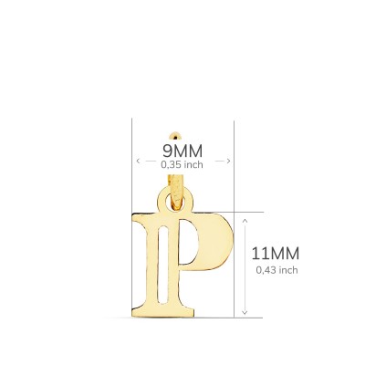 18K COLGANTE LETRA  P  11X9 MM 2