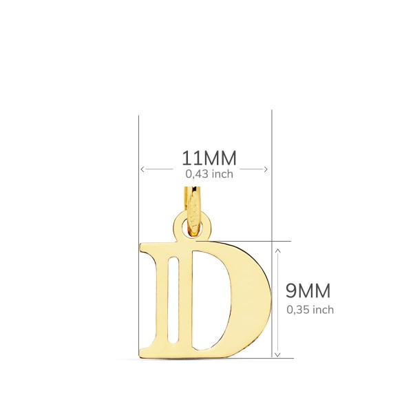 18K COLGANTE LETRA  D  . 11X9 MM