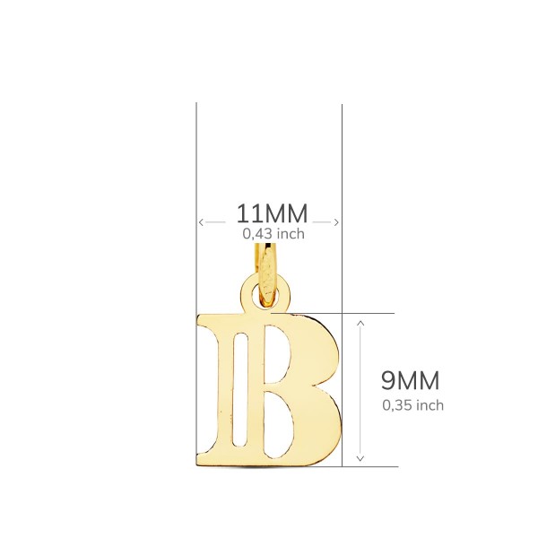 18K COLGANTE LETRA  B  . 11X9 MM