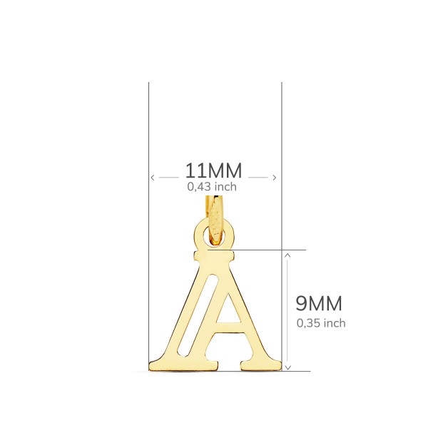 18K COLGANTE LETRA  A  11X9 MM