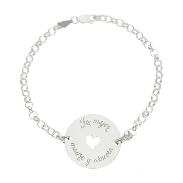 PULSERA LA MEJOR MAMA Y ABUELA PLATA...